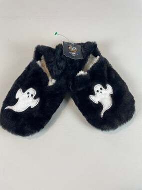 Hyde and EEK Slipper Socks Size M L Black Ghost Halloween